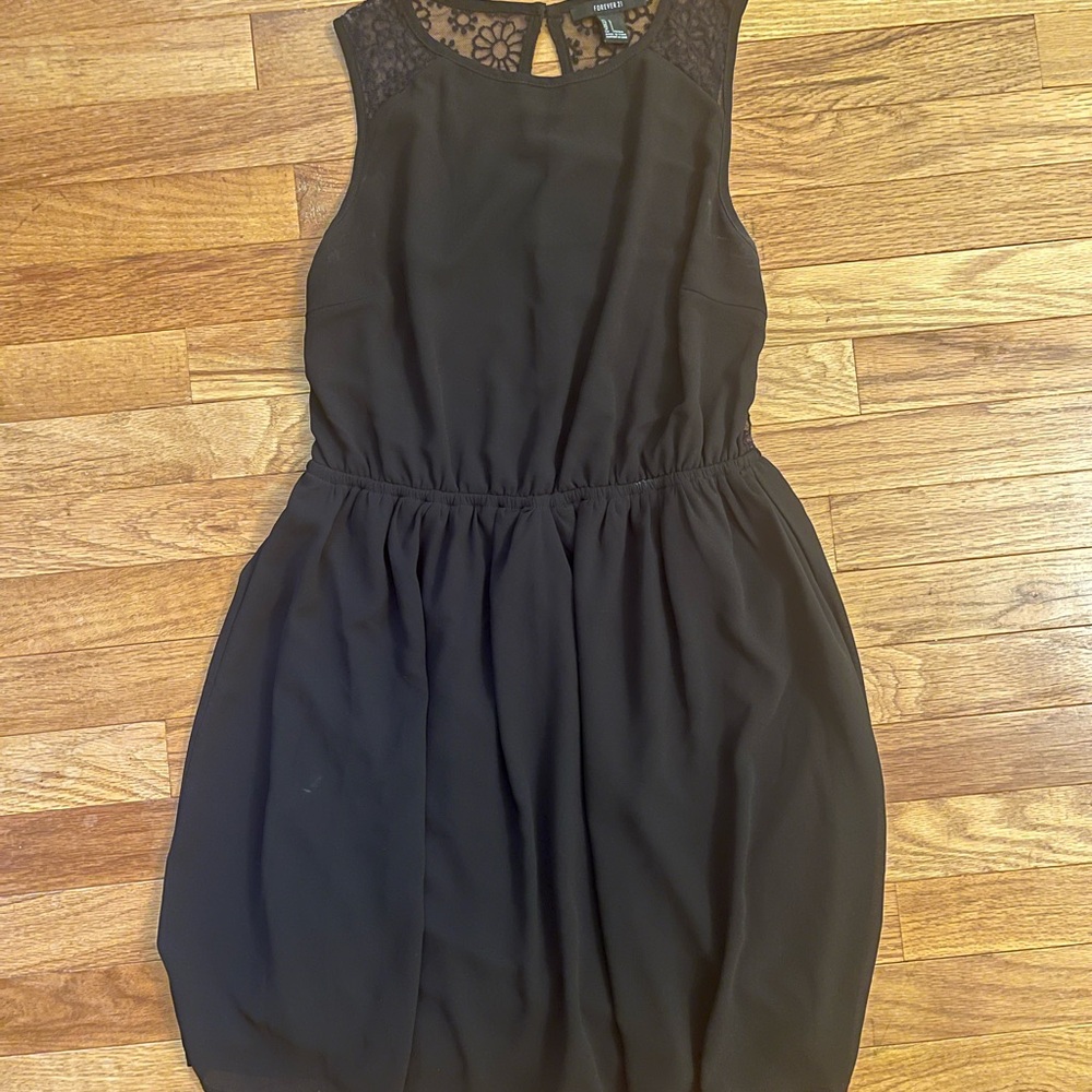 Forever 21 Black Lace-Back Mini Dress
